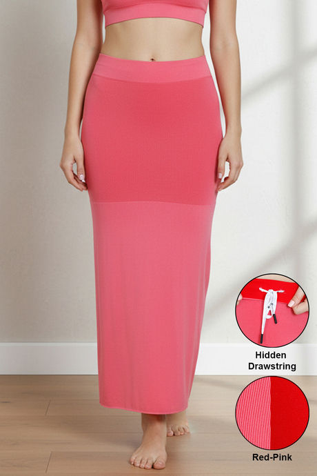 Zivame All Day Flared Mermaid Reversible Saree Shapewear - Red N Pink