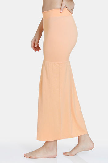 MOOMA Saree Shapewear for Women Petticoat 4-Way Strechable Peach