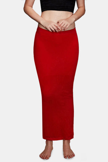 Zivame All Day Slit Mermaid Saree Shapewear - Red