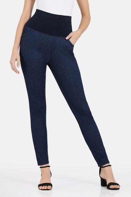 Buy Zivame All Day Medium Control Shaping Denim Pants Blue at Rs