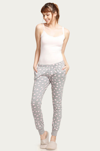 Buy Zivame Crazy Farm Cotton Pyjama- Grey N Print