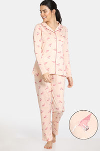 Buy Zivame Arctic Wild Knit Cotton Top N Pyjama Set - Peach