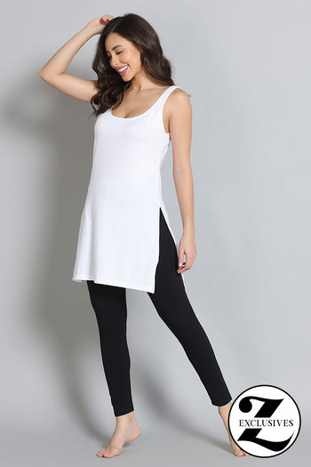 Buy Zivame Knit Cotton Kurti Slip Camisole - White