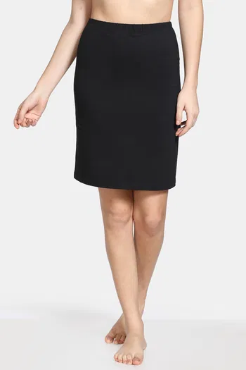 Buy Zivame Knee Length Layering Skirt - Black