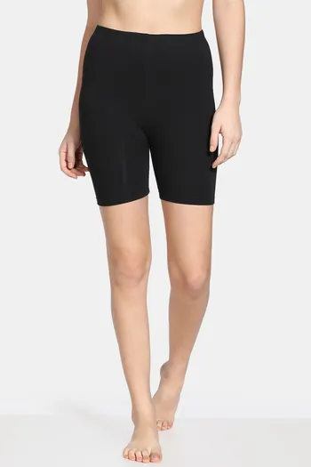 Buy Zivame Knit Cotton Layering Shorts - Black