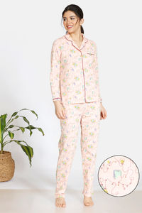 Buy Zivame Doodle Cotton Pyjama Set - Tropical Peach
