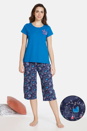 Buy Zivame Doodle Cotton Capri Set 