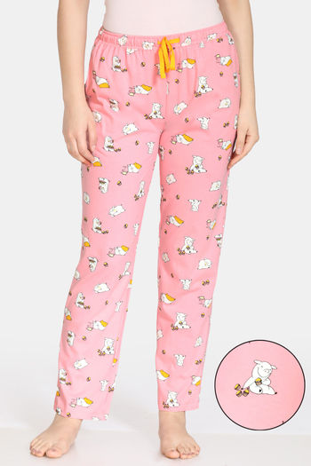 Buy Zivame Pretty Pigs Cotton Pyjama - Pink Ice