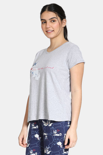 Buy Zivame Maternity Poly Cotton Top with Concealed Zippers - Medieval Blue  at Rs.400 online