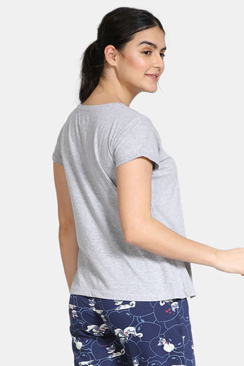 Buy Zivame Maternity Poly Cotton Top with Concealed Zippers - Medieval Blue  at Rs.400 online