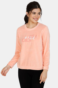Buy Zivame Velveteen Velour Knit Sweat-Shirt - Pink