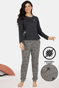 Buy Zivame Crazy Farm Antiviral Finish Cotton Pyjama Set - Meadowbrook