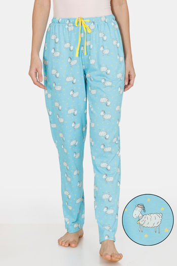Buy Zivame Crazy Farm Knit Cotton Sleep Pyjama - Blue