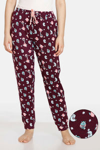 Buy Zivame Sleepy Owl Butter-Soft Poly Knit Pyjama - Pickle Beet