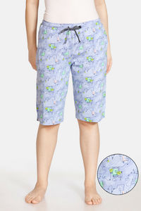 Buy Zivame Doodle Cotton Shorts - Lavender Blue