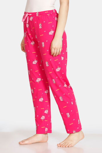 Zivame Pretty Pigs Cotton Pyjama Rose Red