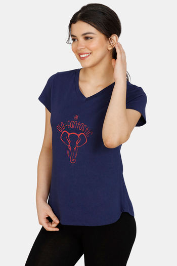 Buy Zivame Crazy Farm Cotton Top - Navy Blue at Rs.208 online