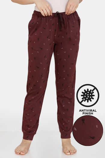 Buy Zivame Crazy Farm Antiviral Finish Knit Cotton Pyjama - Huckleberry