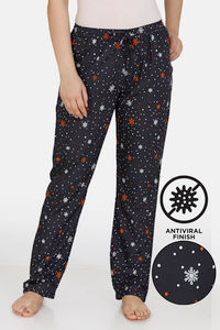 Buy Zivame Snowflakes Antiviral Finish Rayon Pyjama - Midnight Navy