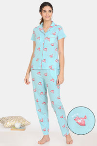 Buy Zivame My Besties Cotton Pyjama Set - Plume