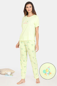 Buy Zivame My Besties Cotton Pyjama Set - Shadow Lime