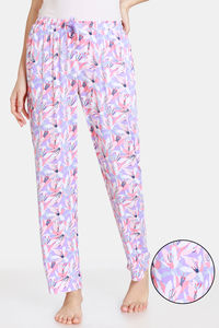 Buy Zivame Pretty Floral Rayon Pyjama - Violet Tulip