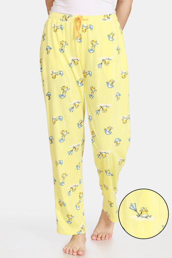 Buy Zivame Groggy Froggy Knit Cotton Pyjama - Popcorn