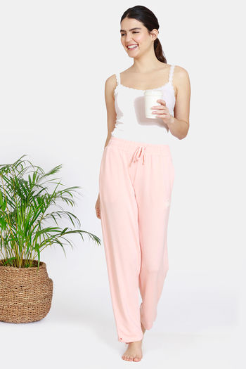 Buy Zivame Knit Poly Loungewear Pants - Peach Pearl at Rs.650 online