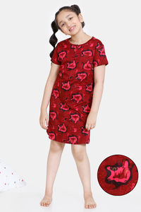 Buy Zivame Girls Knit Poly Knee Length Nightdress - Sundried Tomato