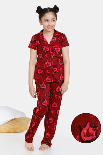 Buy Zivame Girls Knit Poly Pyjama Set - Sundried Tomato