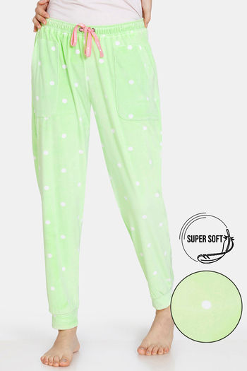 Buy Zivame Supersoft Velour Knit Pyjama - Butterfly