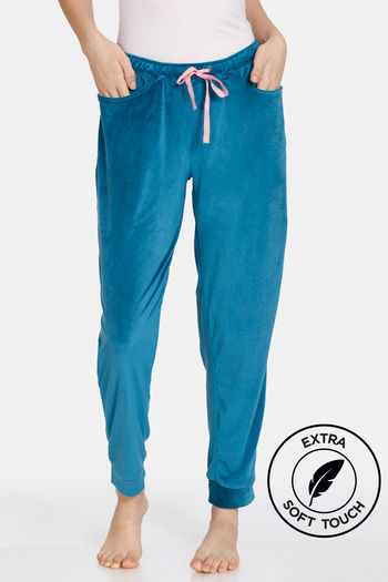 Buy Zivame Supersoft Velour Knit Jogger - Ocean Depth at Rs.558 online