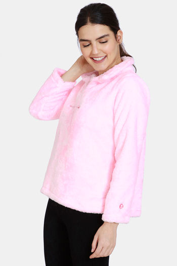 Buy Zivame Fluffy Fur Knit Sweatshirt - Candy Pink at Rs.518 online |  Nightwear online