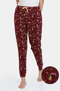 Buy Zivame Reindeer Knit Cotton Pyjama - Cabernet