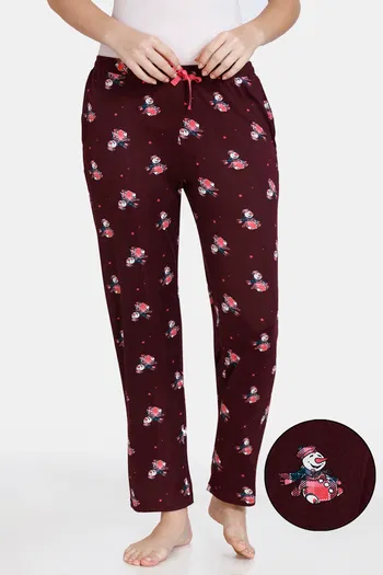 Buy Zivame Snowman Knit Poly Pyjama - Fig
