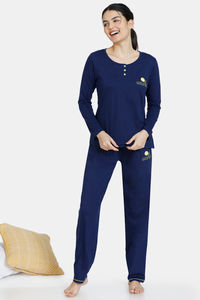 Buy Zivame Looney Tunes Knit Cotton Pyjama Set - Medieval Blue