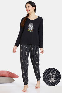 Buy Zivame Looney Tunes Knit Cotton Pyjama Set - Anthracite