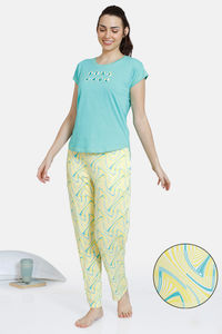 Buy Zivame Optics Fun Knit Pyjama Set -Sunshine
