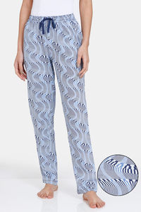Buy Zivame Optics Fun Knit Cotton Pyjama - Medieval Blue