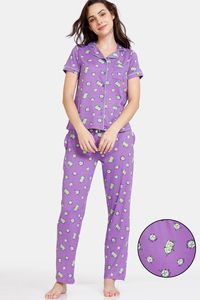 Buy Zivame Fruggies Knit Poly Pyjama Set - Passion Flower