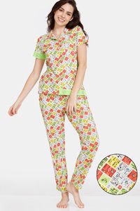Buy Zivame Zodiac Knit Cotton Pyjama Sets - Egret