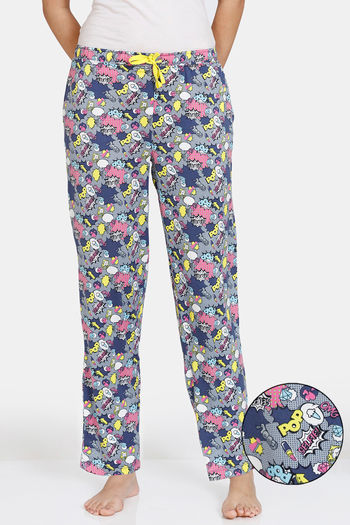 Buy Zivame Color Me Happy Knit Poly Cotton Pyjama - Quarry