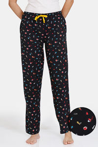 Buy Zivame Color Me Happy Knit Poly Cotton Pyjama - Moonless Night