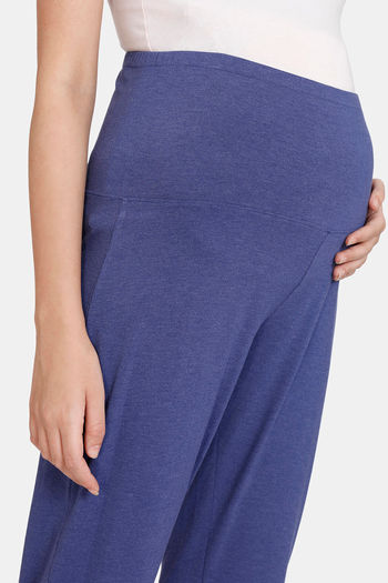Zivame Lounge Knit Cotton Maternity Leggings - Anthracite