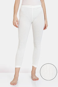 Buy Zivame Thermal Pointelle Knit Poly Viscose Leggings - Pearled Ivory