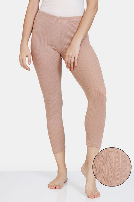 Buy Zivame Thermal Pointelle Knit Poly Viscose Leggings - Roebuck at Rs.351  online