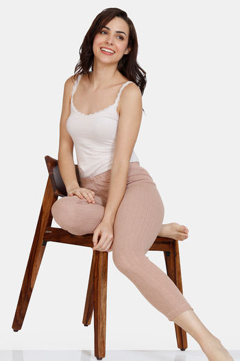 Buy Zivame Thermal Pointelle Knit Poly Viscose Leggings - Roebuck at Rs.351  online