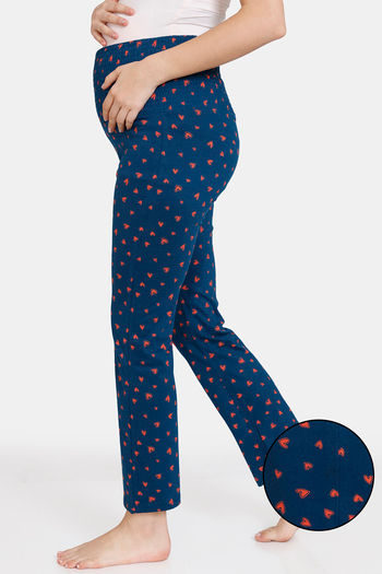 Buy Zivame Maternity Knit Cotton Pyjama Set - Sailor Blue at Rs.1699 online