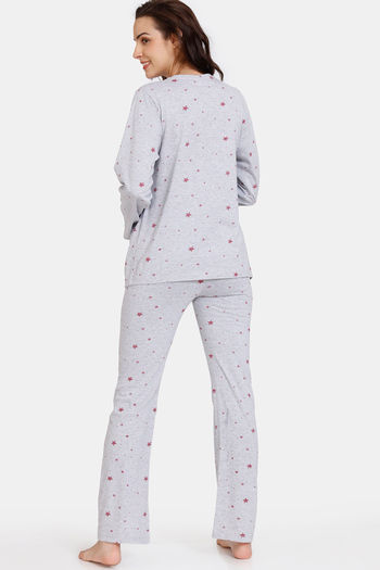 Buy Zivame Maternity Knit Poly Pyjama Set - Mgrey Melange at Rs.1079 online