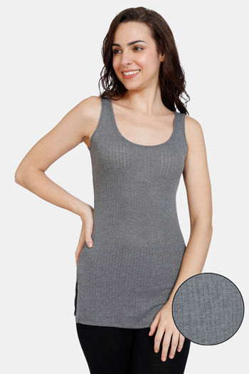Buy Zivame Thermal Pointelle Knit Poly Viscose Vest - Anthra Melange